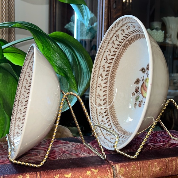 Vintage Johnson Bros Fruit Sampler Bowl Set Staffordshire Old Granite England - Picture 3 of 10